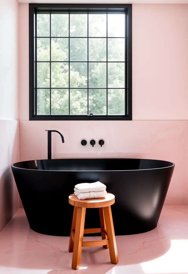 black and pink bathroom ideas 1