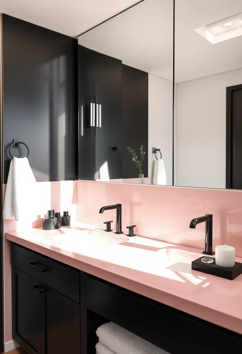 black and pink bathroom ideas 14