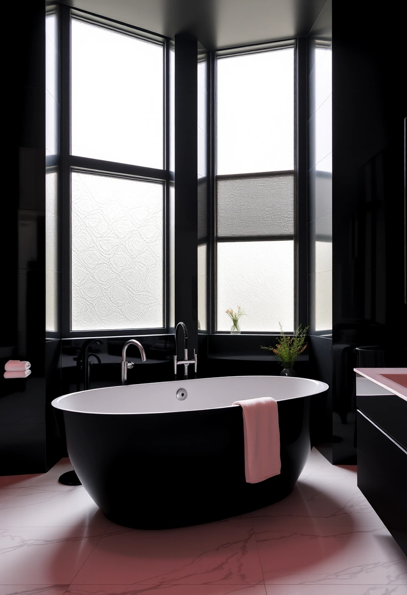 black and pink bathroom ideas 16