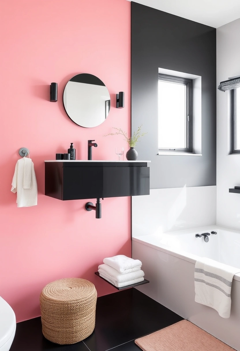 black and pink bathroom ideas 17