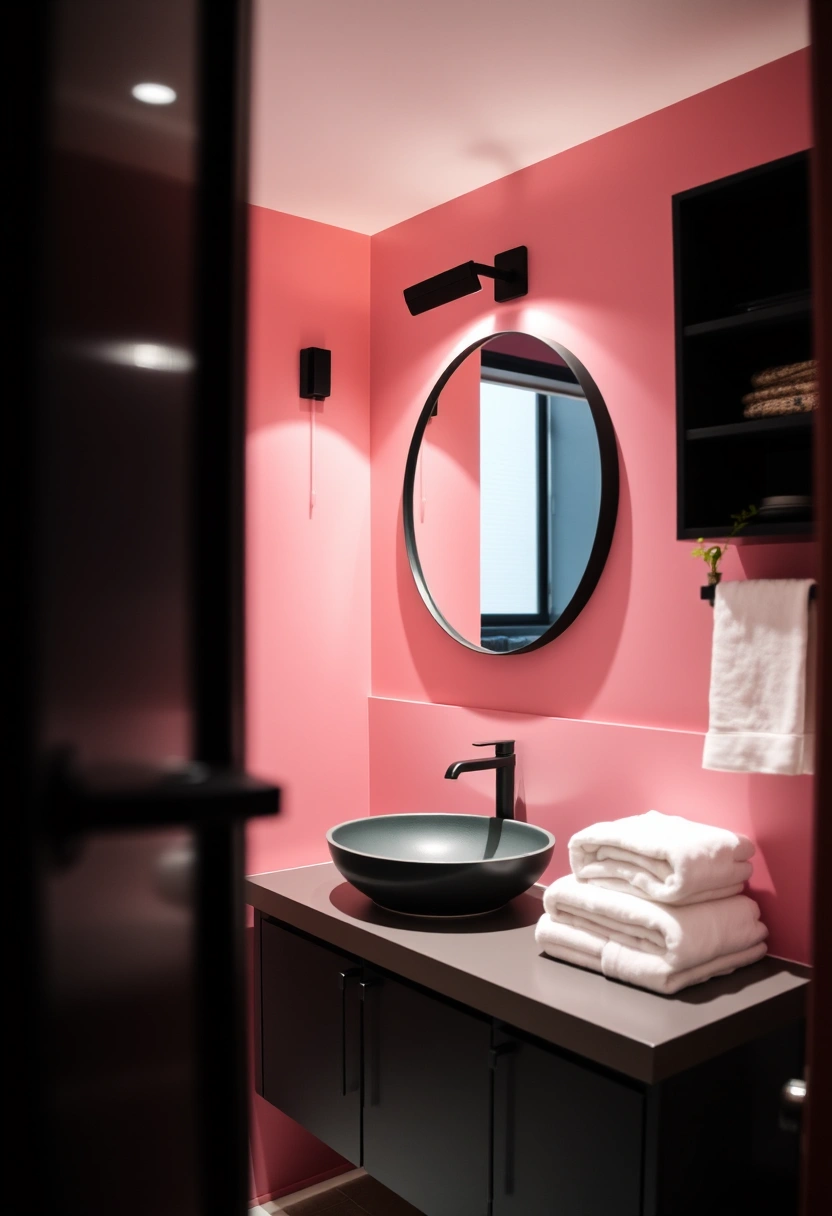 black and pink bathroom ideas 20