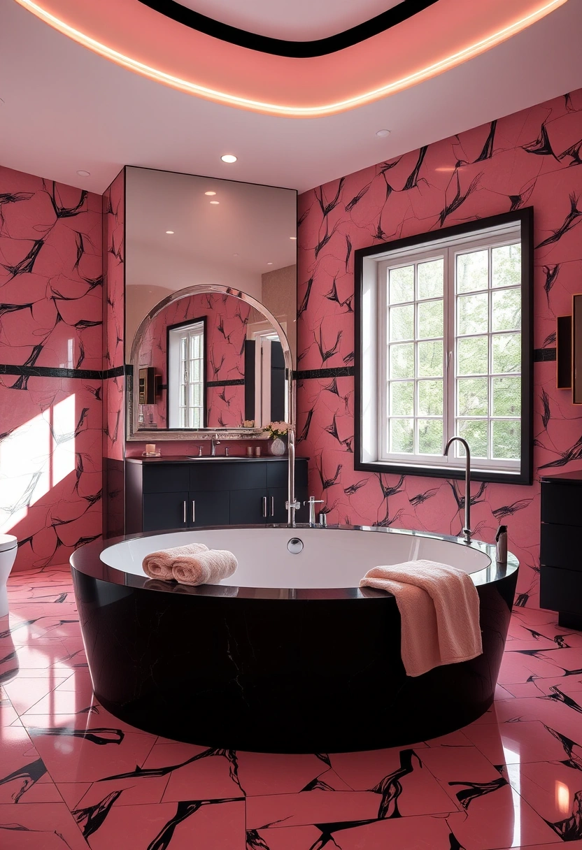 black and pink bathroom ideas 6