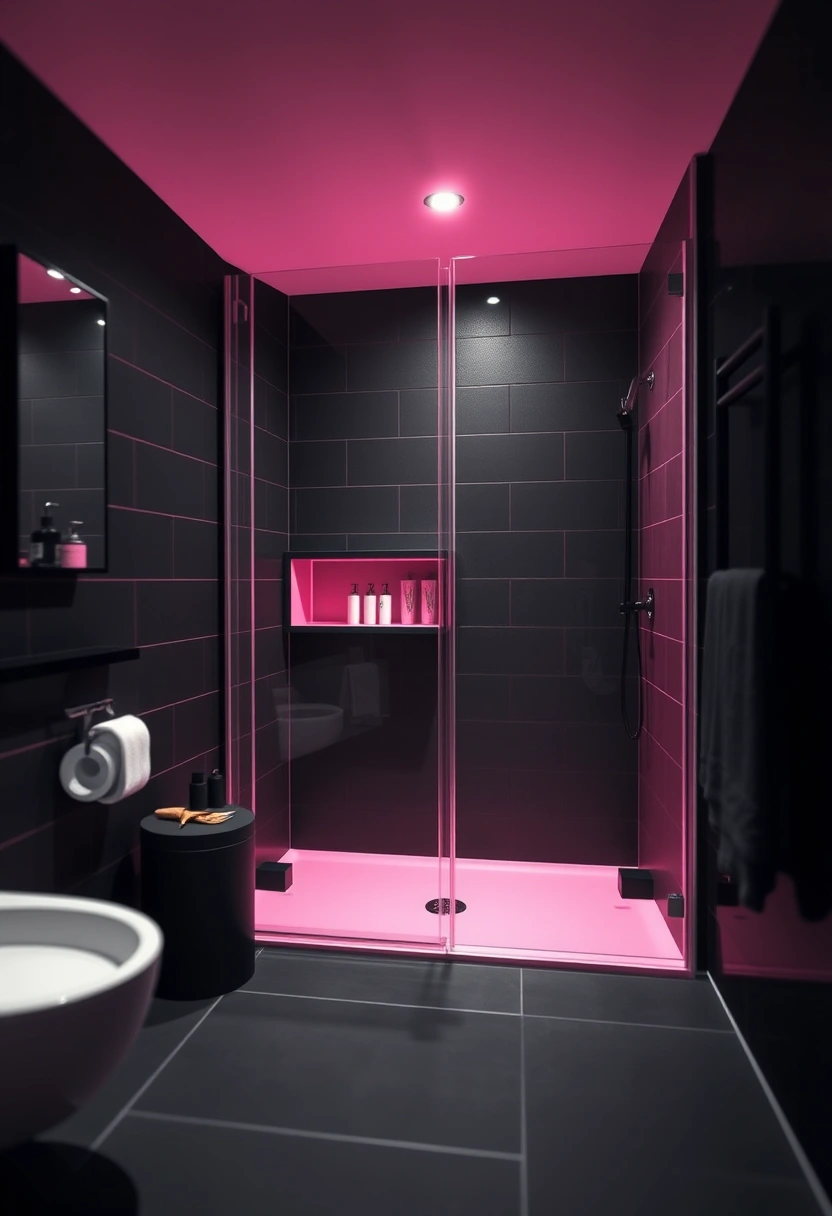 black and pink bathroom ideas 7