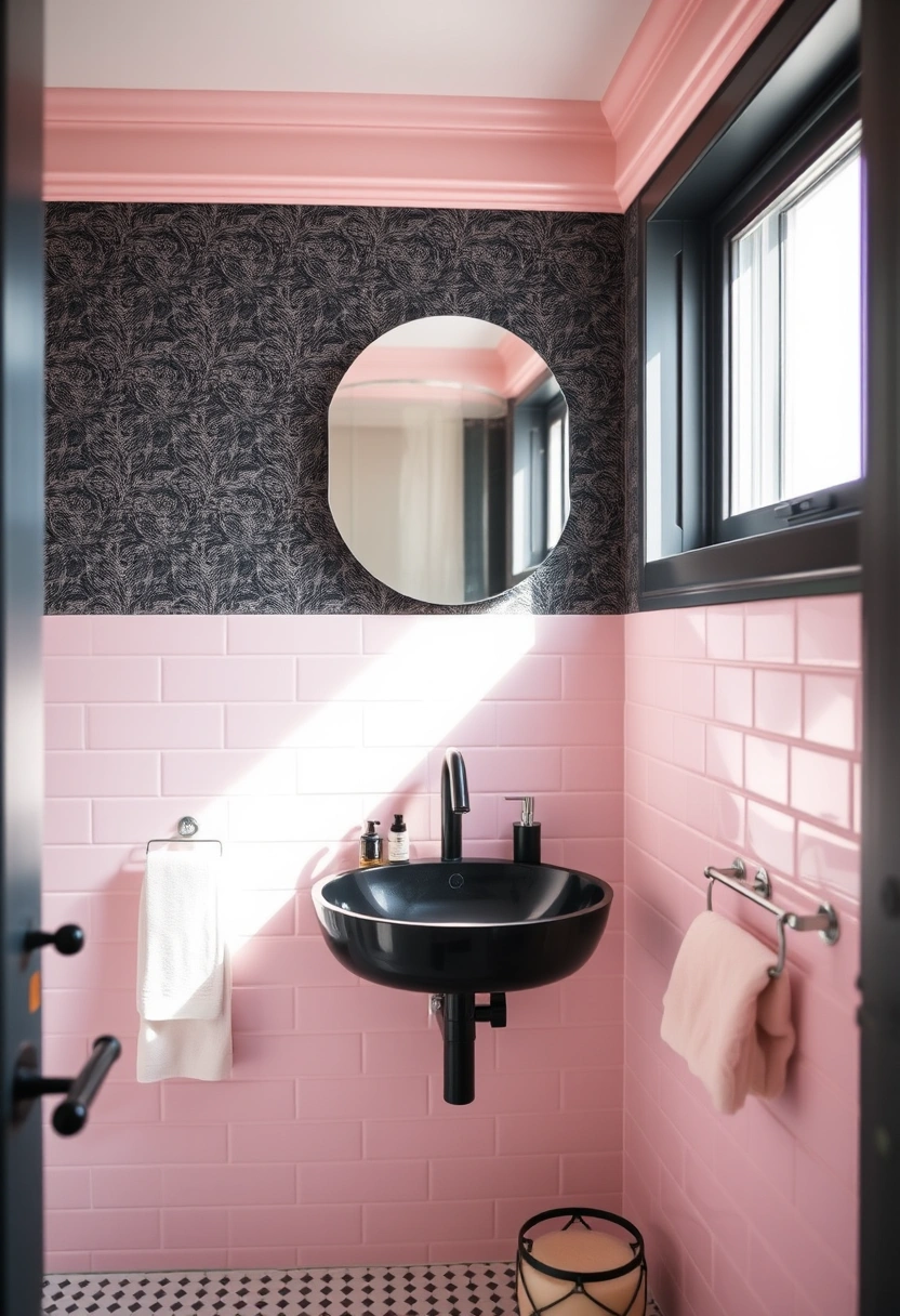 black and pink bathroom ideas 9