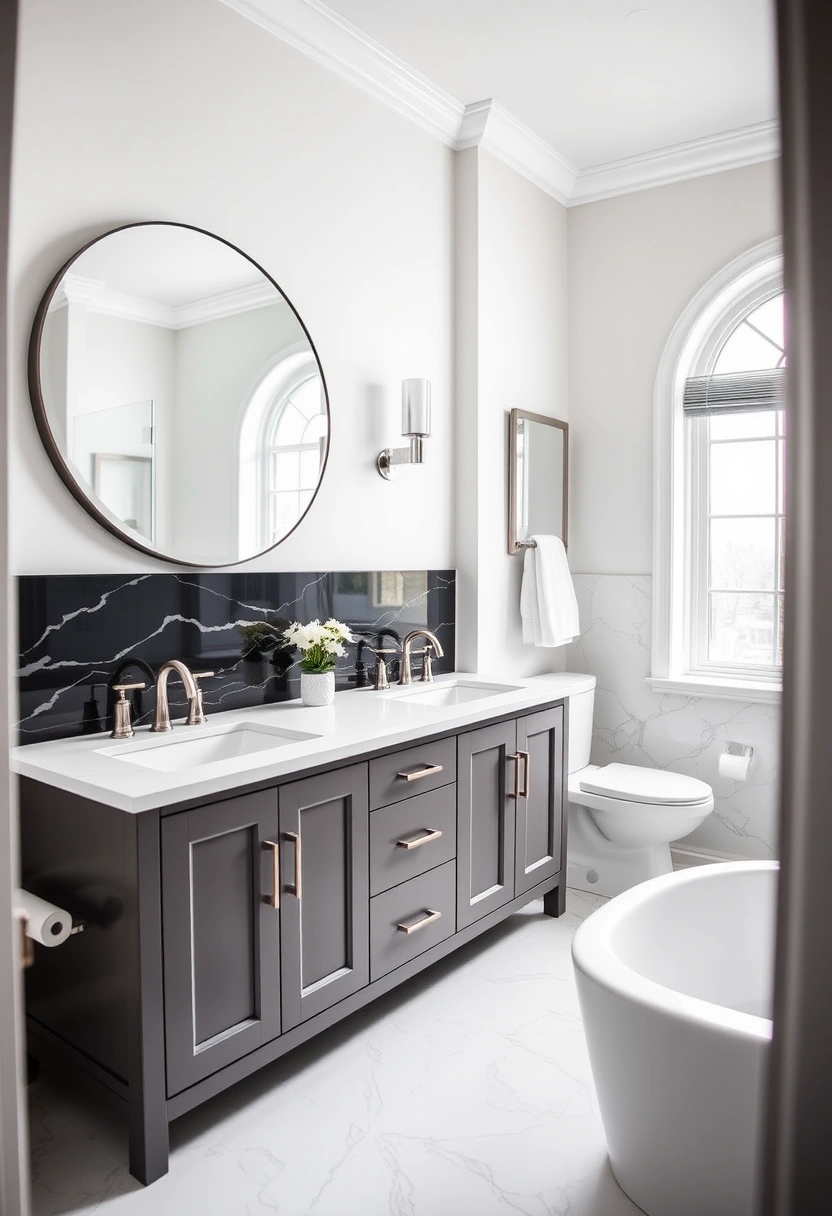 black and white bathroom ideas decor 14