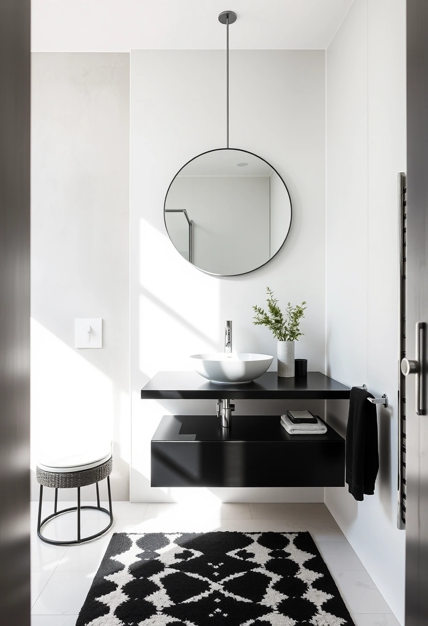 black and white bathroom ideas decor 16