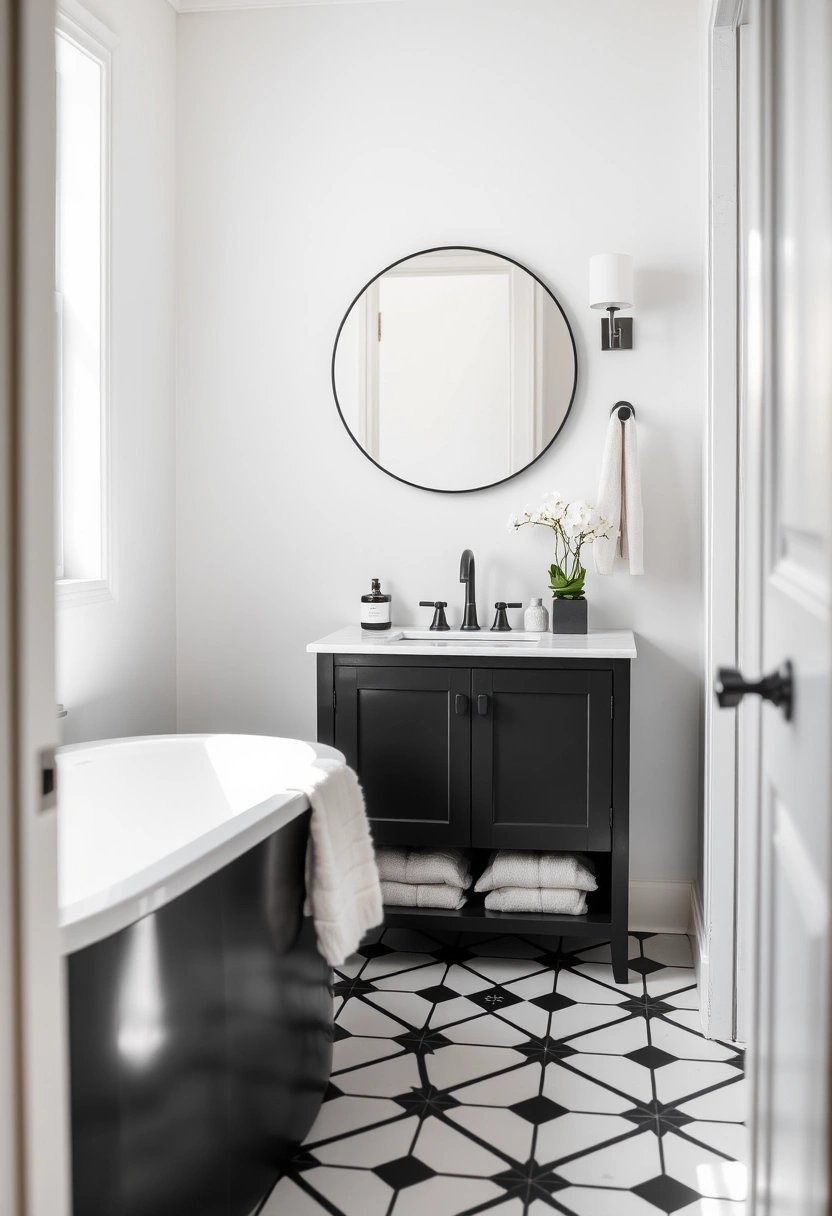 black and white bathroom ideas decor 19