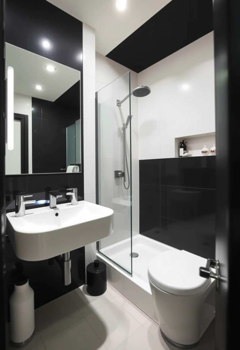 black and white bathroom ideas decor 20