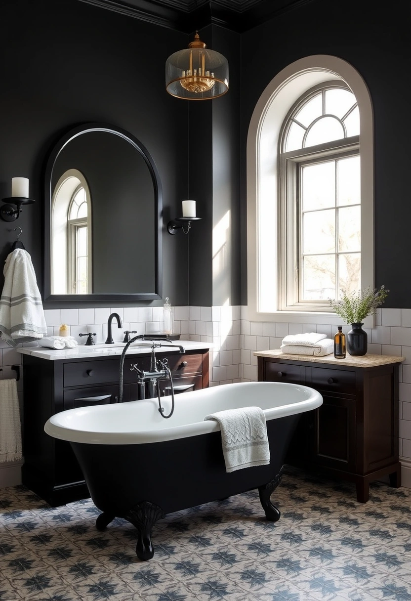 black bathroom decor ideas 11