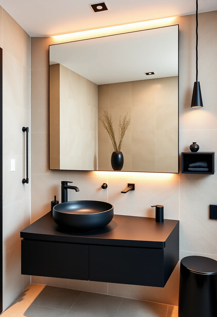 black bathroom decor ideas 20