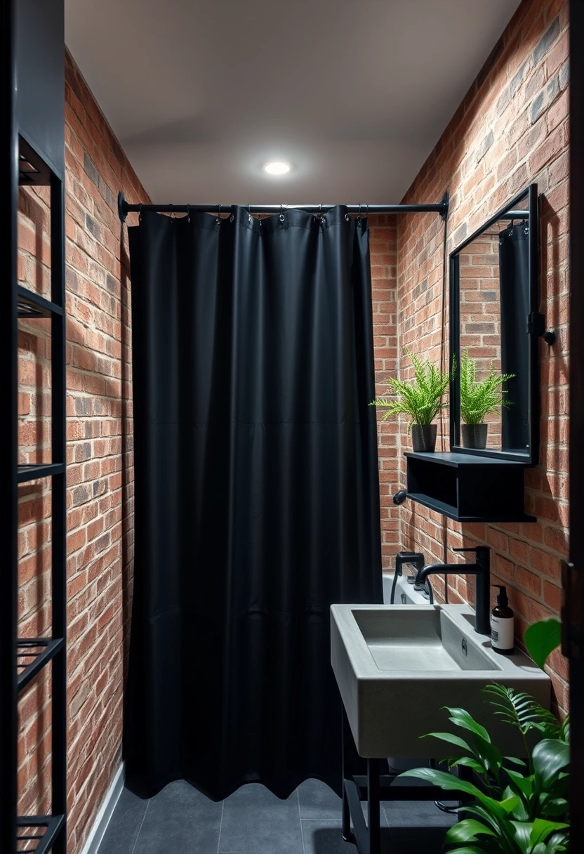 black shower curtain bathroom ideas 10