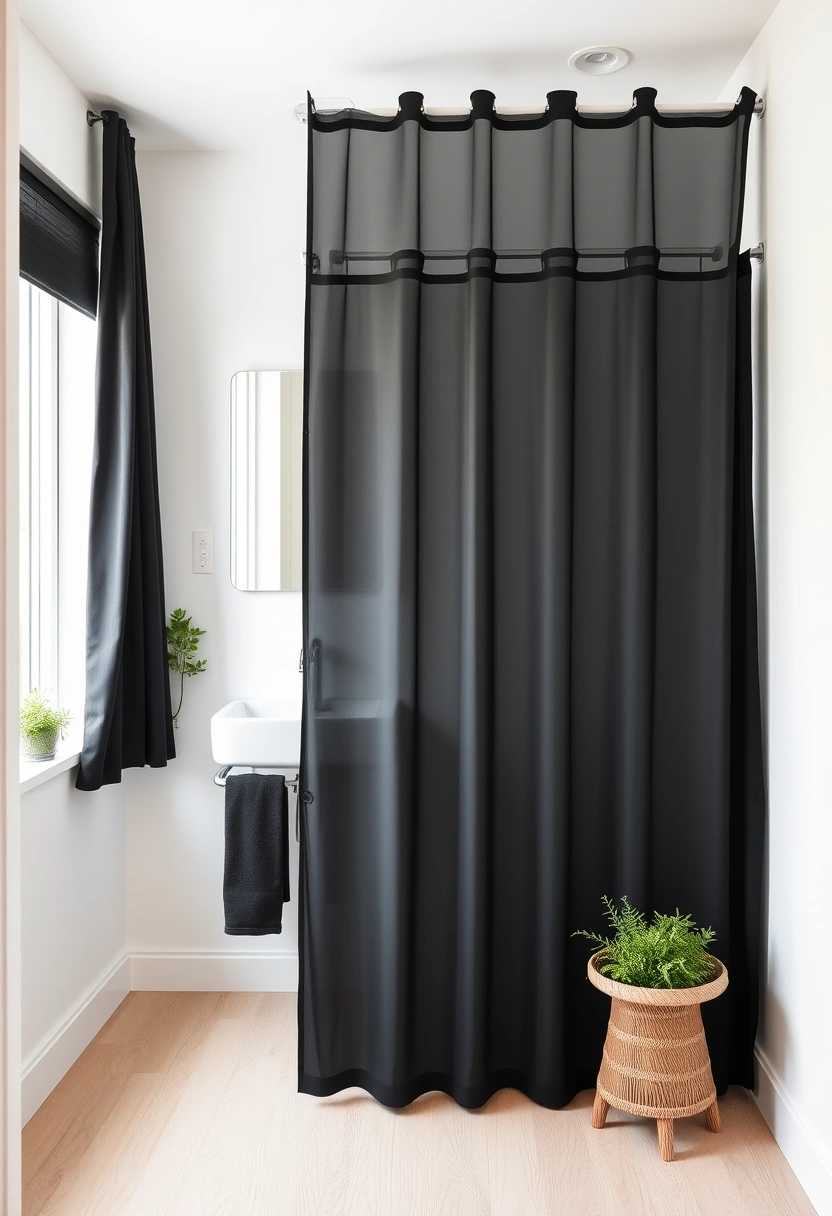 black shower curtain bathroom ideas 4