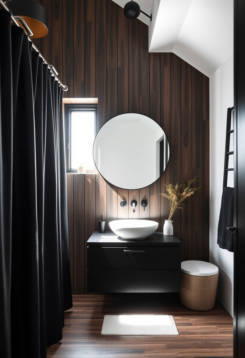 black shower curtain bathroom ideas 6