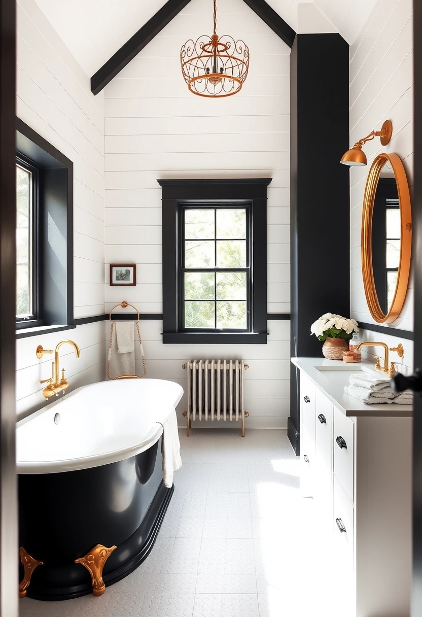 black white and gold bathroom ideas 14