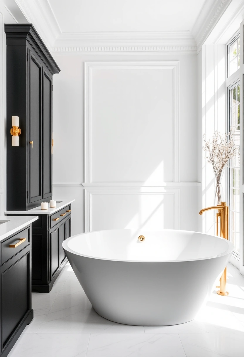 black white and gold bathroom ideas 16