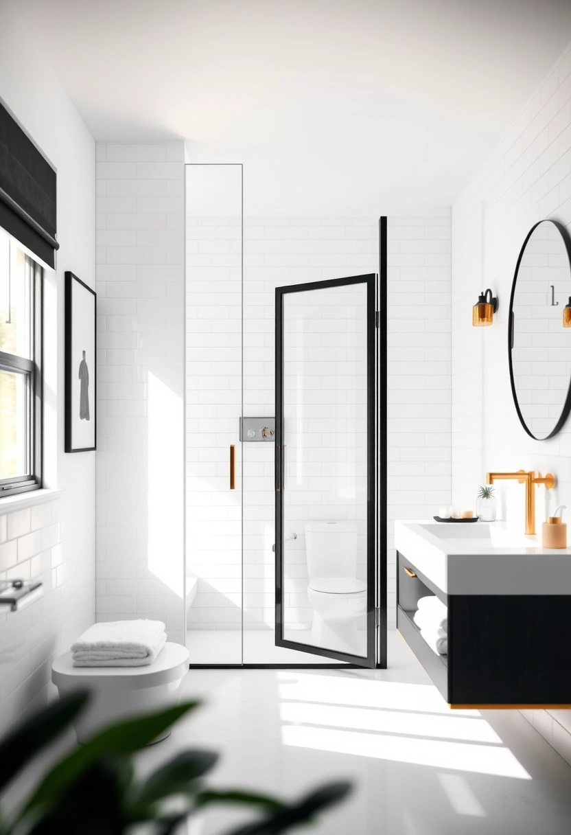 black white and gold bathroom ideas 18