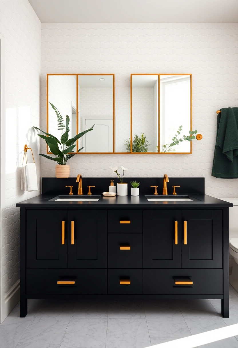 black white and gold bathroom ideas 2