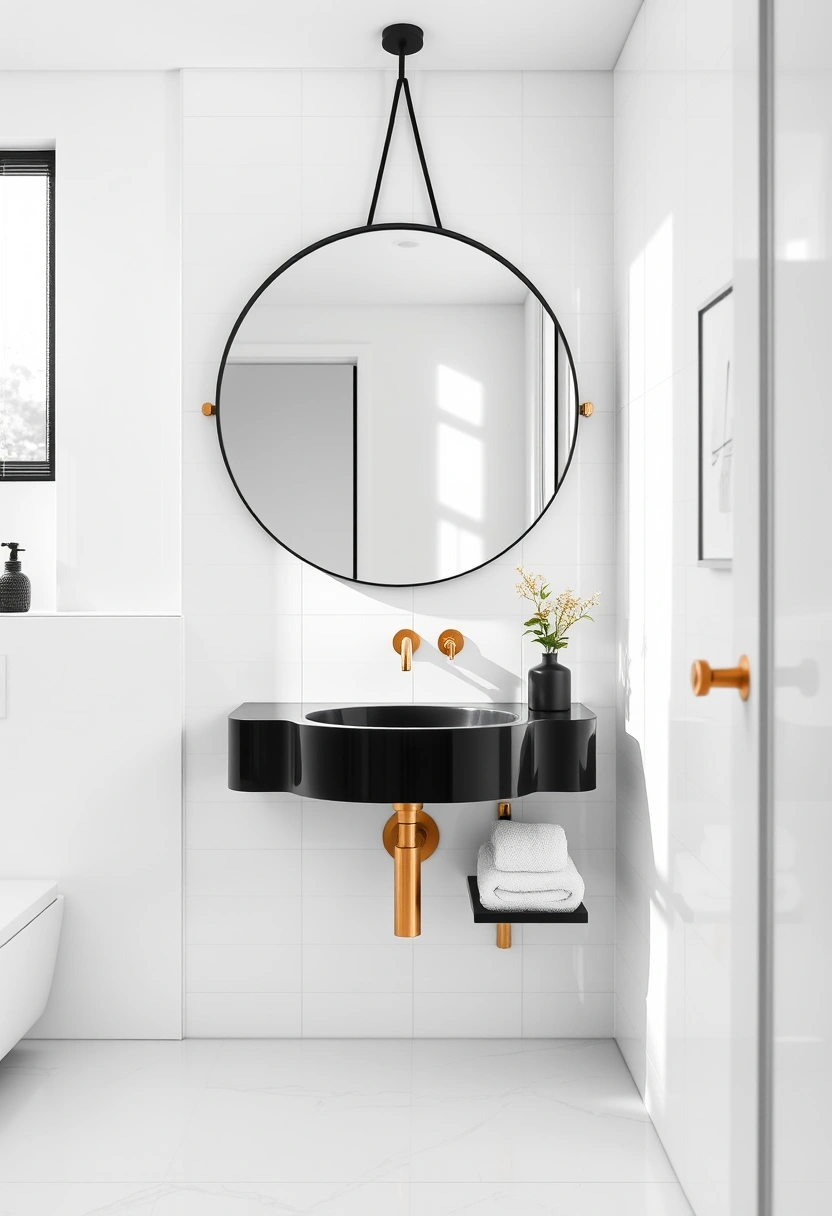 black white and gold bathroom ideas 20