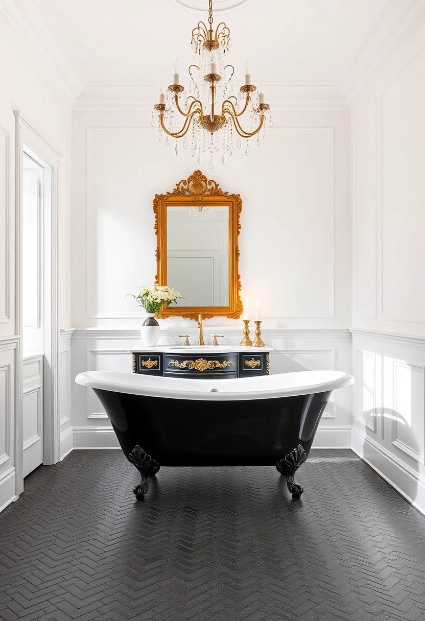 black white and gold bathroom ideas 4