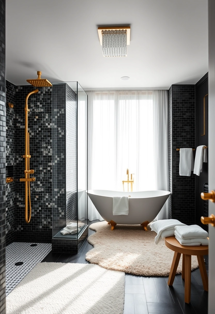 black white and gold bathroom ideas 6