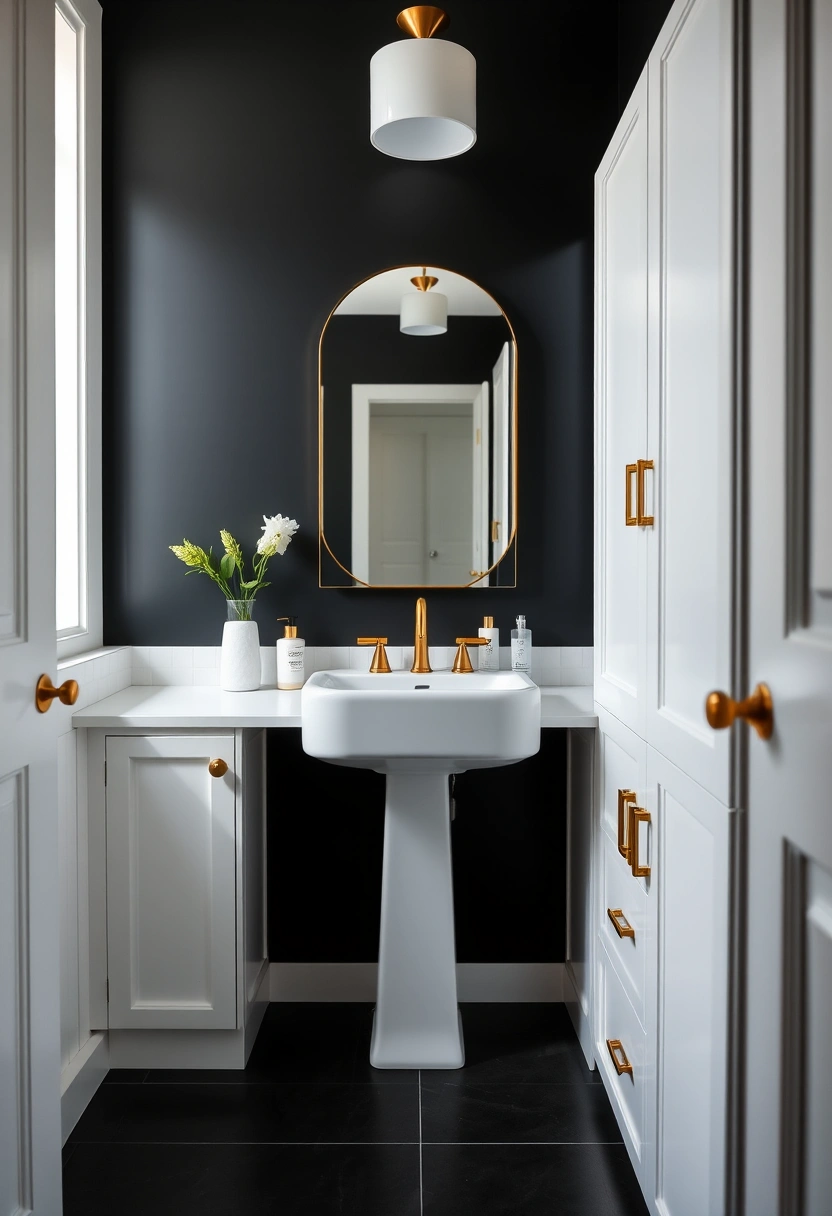 black white and gold bathroom ideas 7