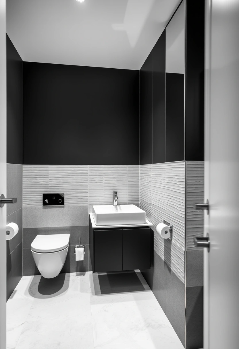 black white and grey bathroom ideas 13