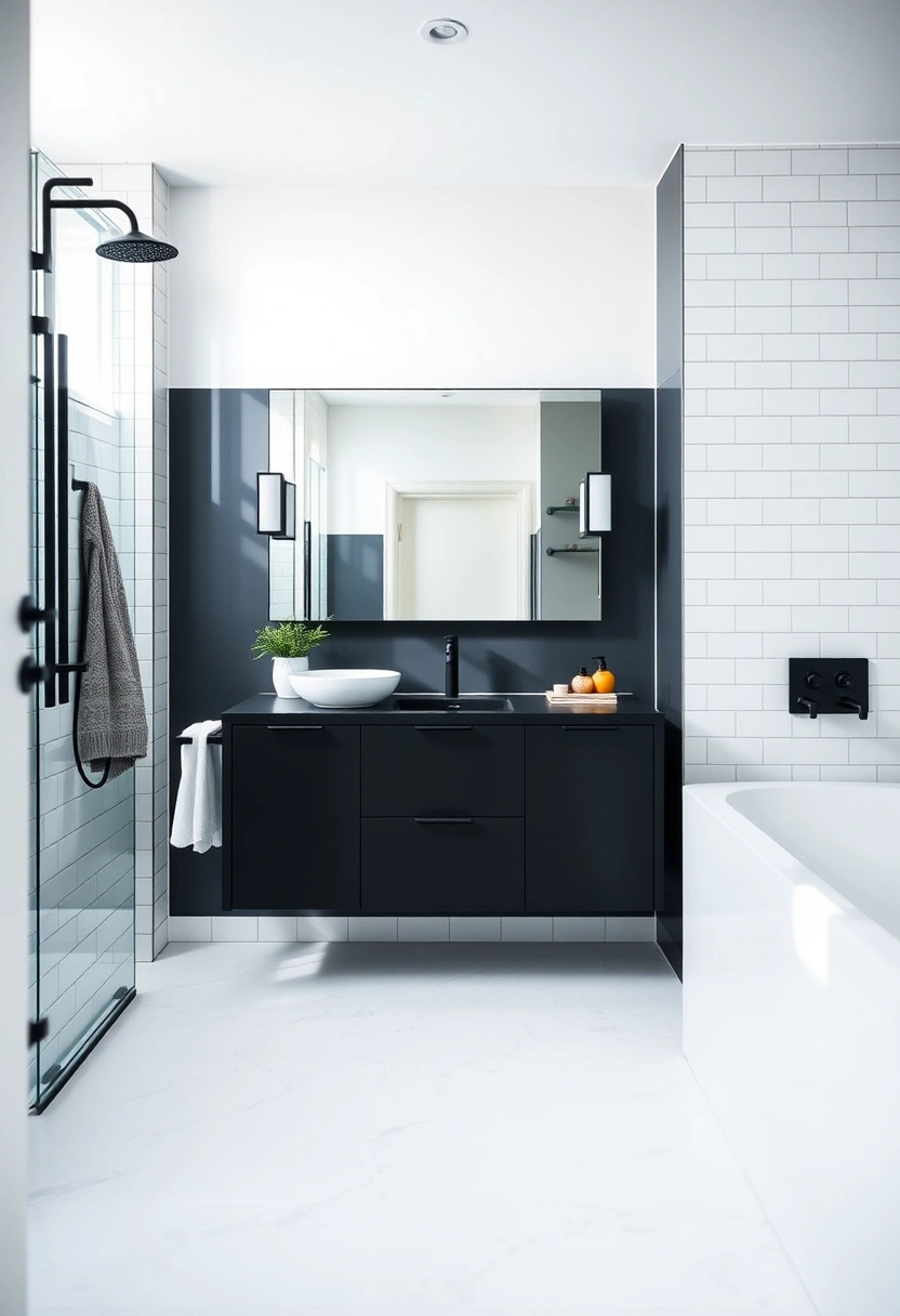 black white and grey bathroom ideas 17