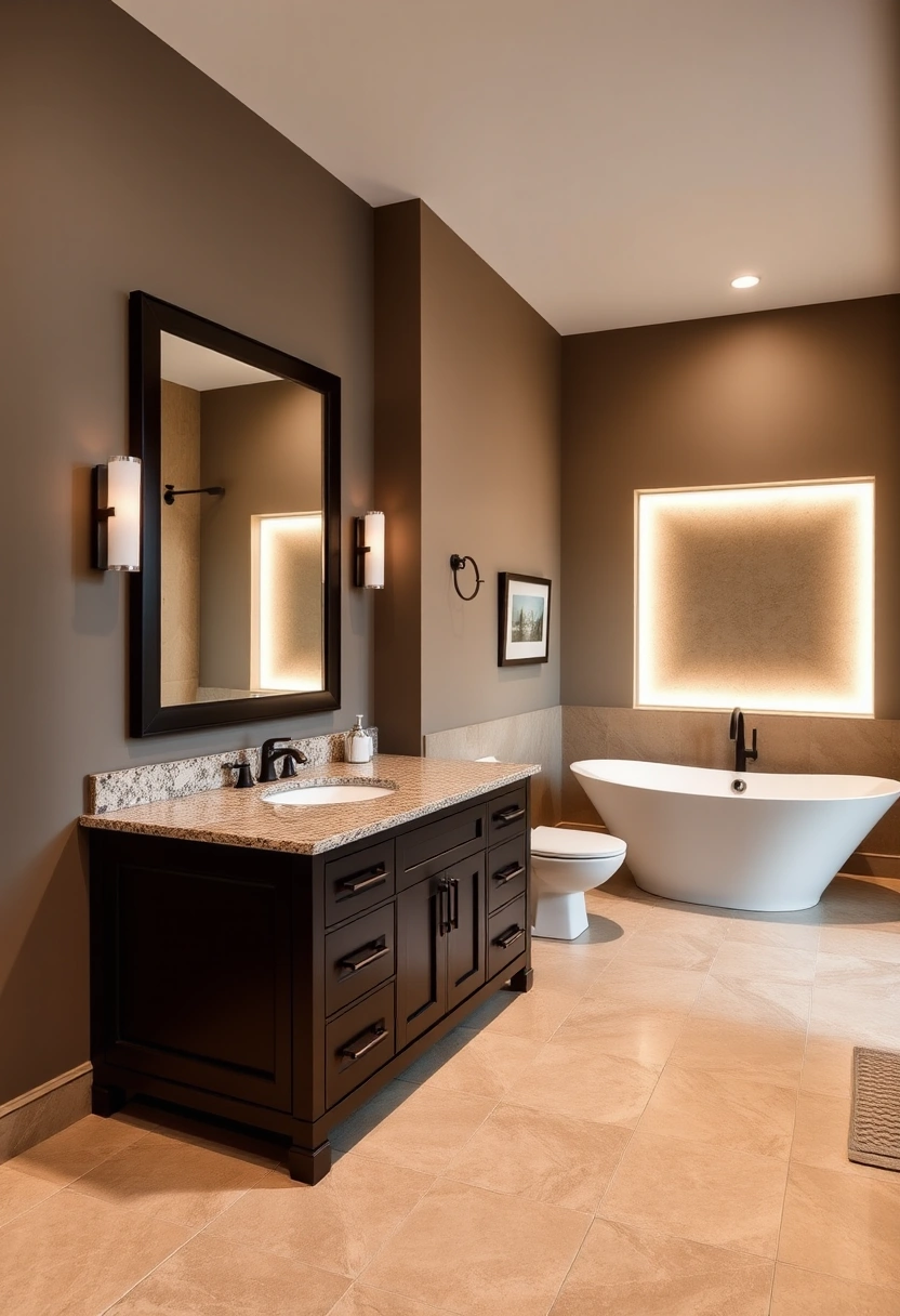 brown vanity bathroom ideas 14