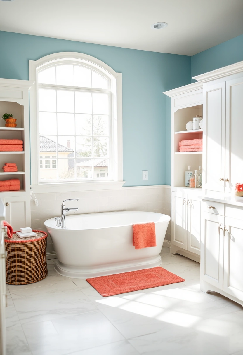 coral bathroom ideas 10