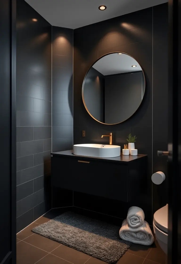 dark small bathroom ideas 1