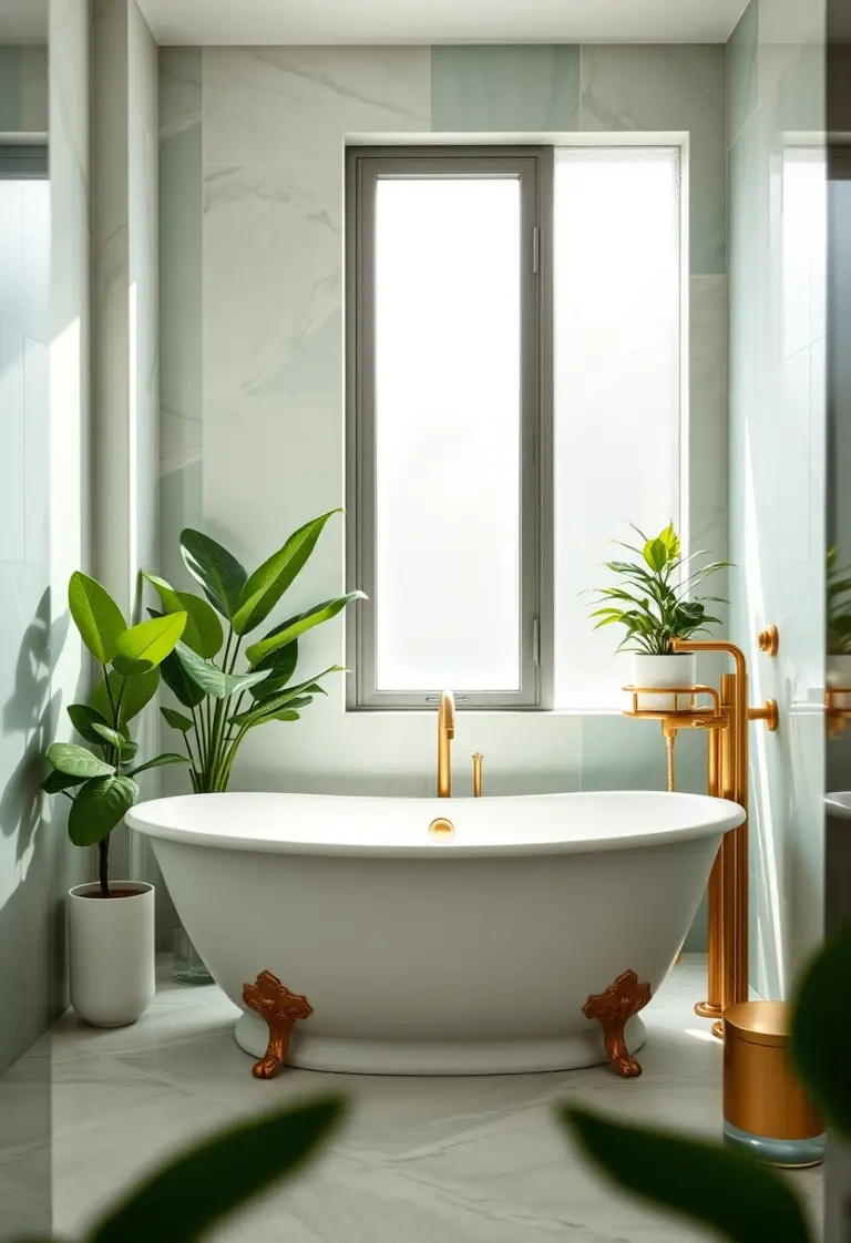 green and gold bathroom ideas 1