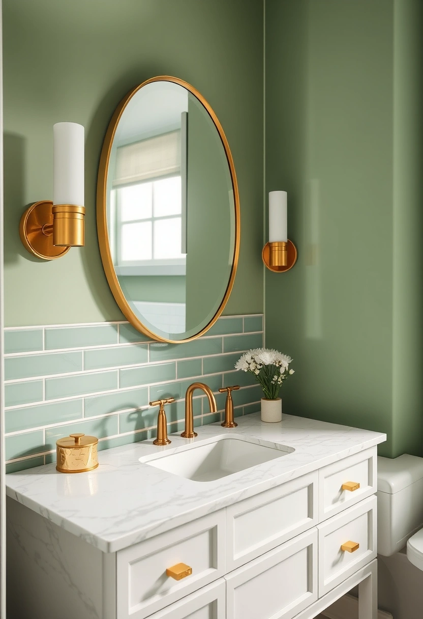 green and gold bathroom ideas 10