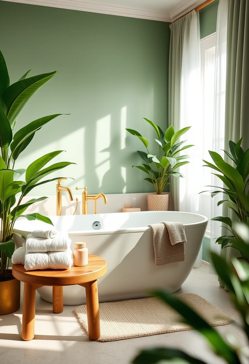 green and gold bathroom ideas 11