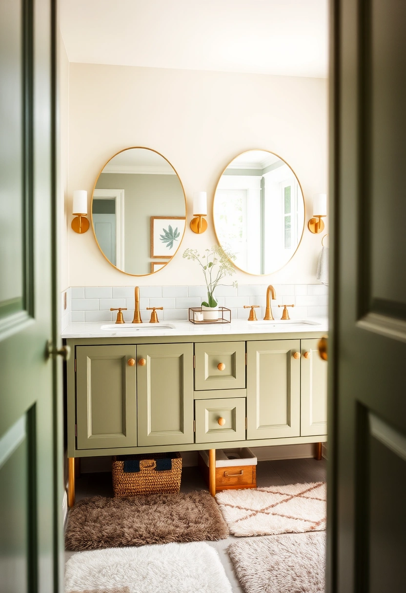 green and gold bathroom ideas 13