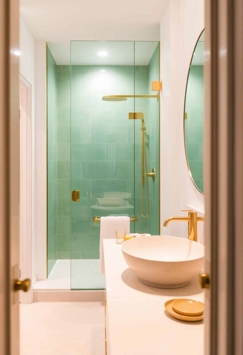 green and gold bathroom ideas 14