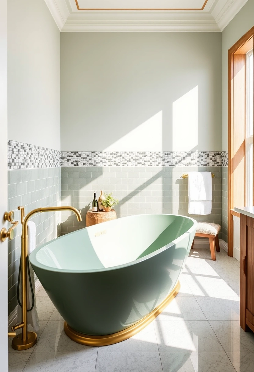 green and gold bathroom ideas 15