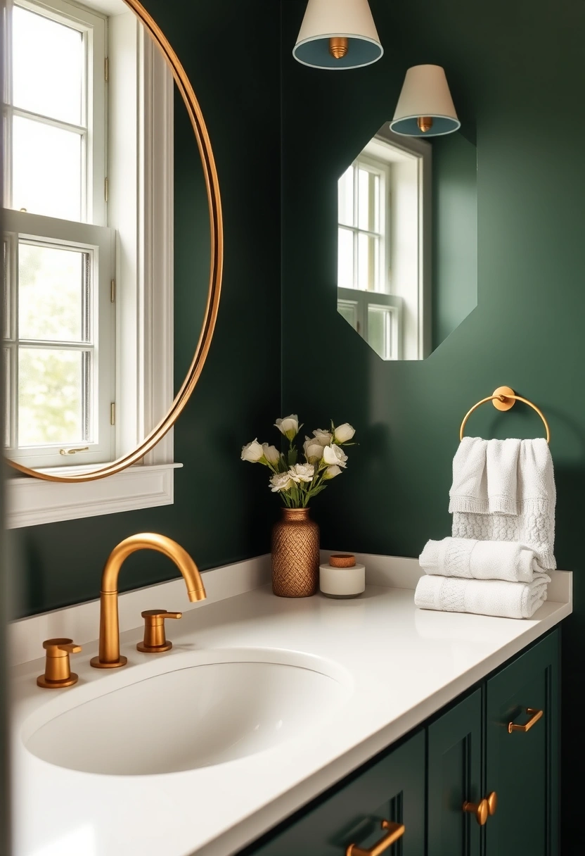 green and gold bathroom ideas 17