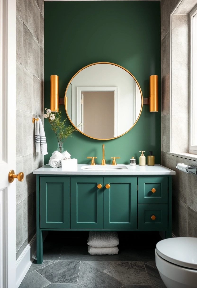 green and gold bathroom ideas 19