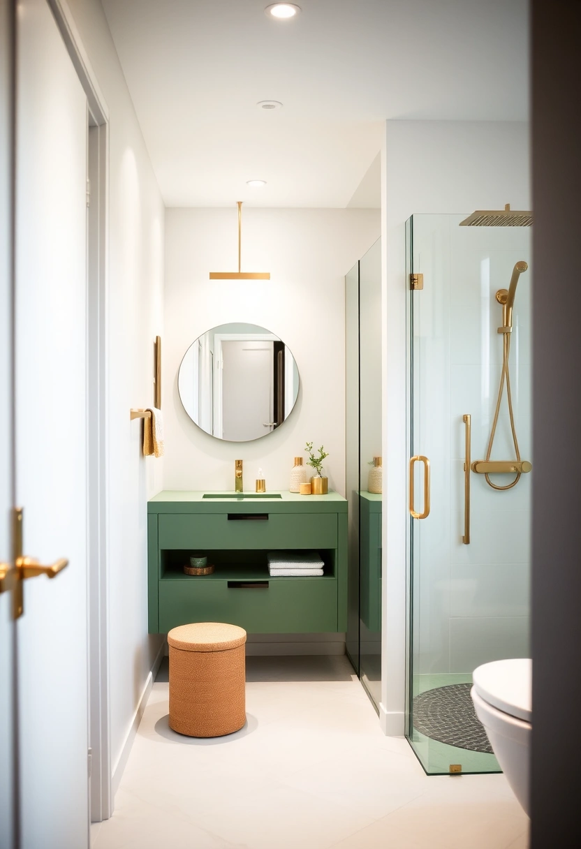 green and gold bathroom ideas 20