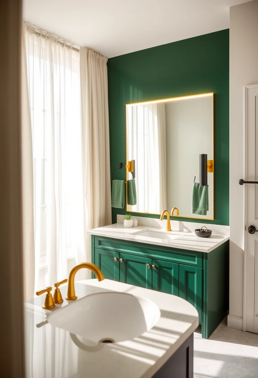 green and gold bathroom ideas 6