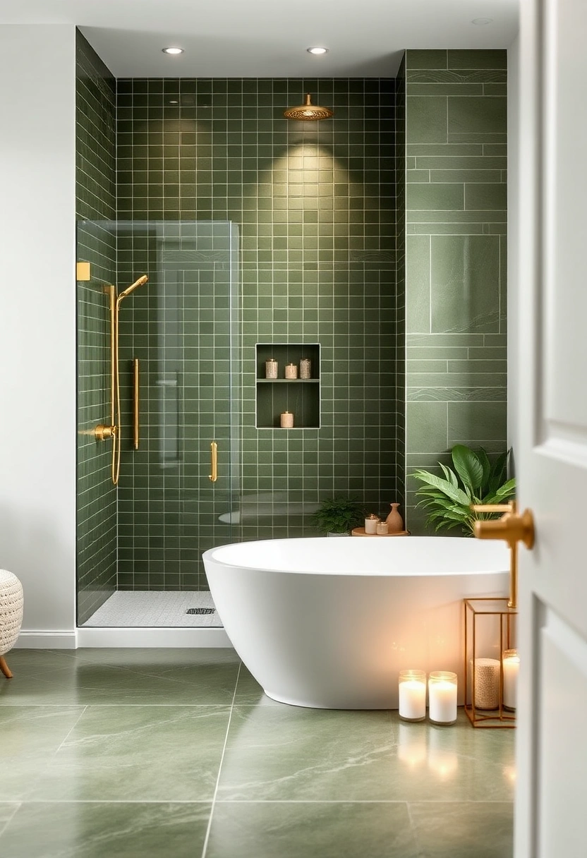 green and gold bathroom ideas 8