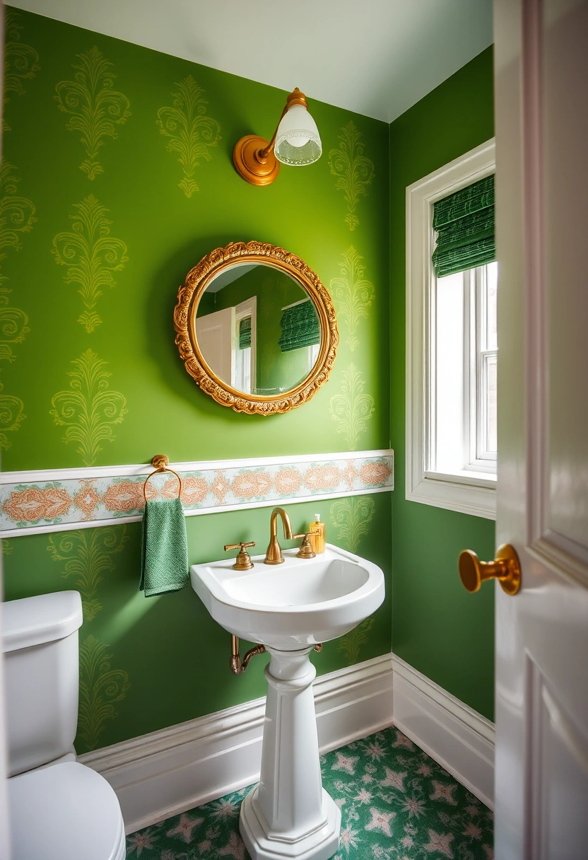 green and gold bathroom ideas 9