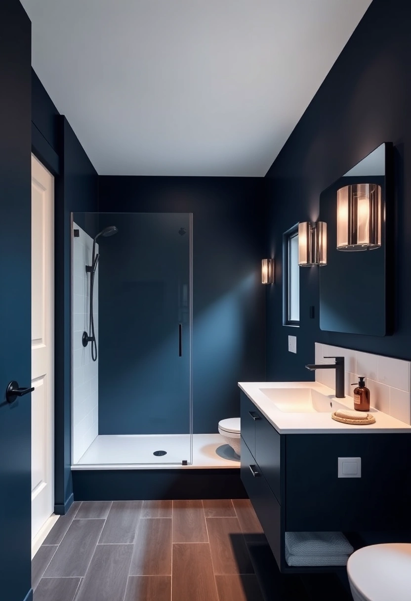 navy blue bathroom ideas 16