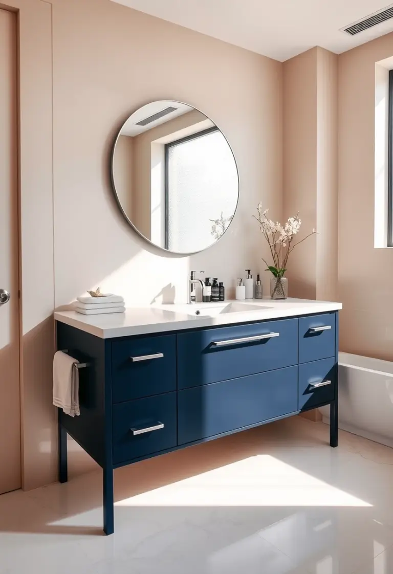 navy vanity bathroom ideas 1