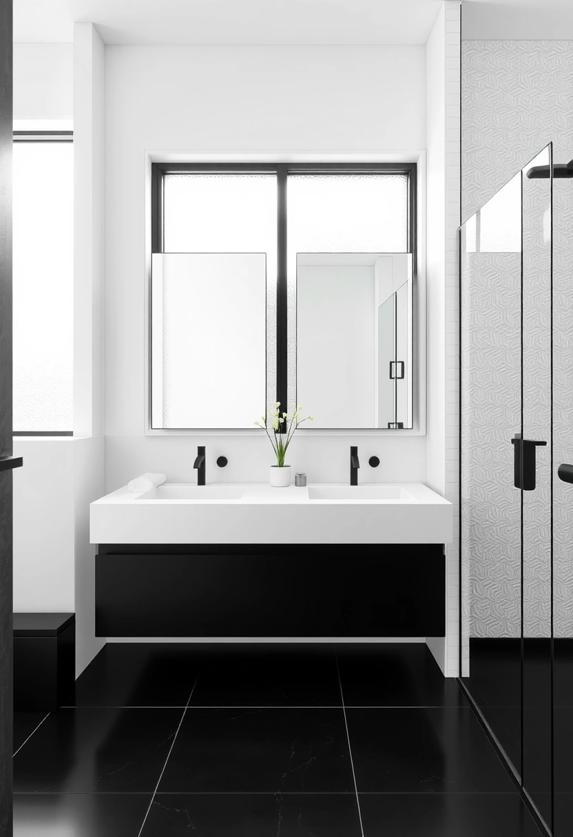 white and black bathroom ideas 11