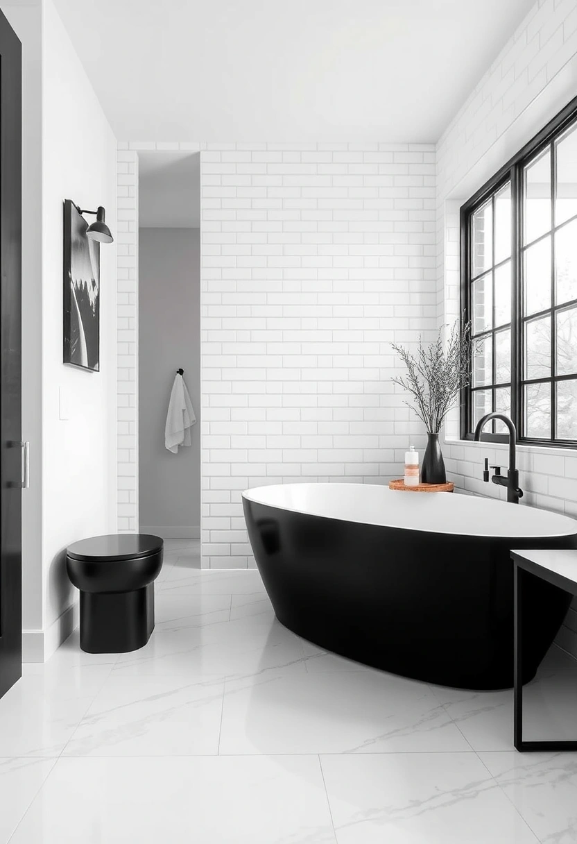 white and black bathroom ideas 17