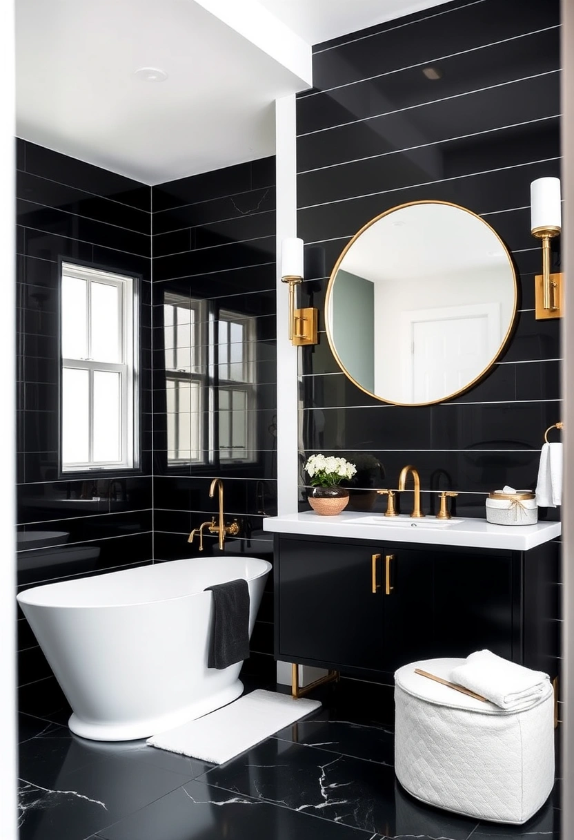 white and black bathroom ideas 20